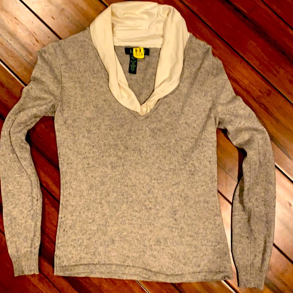 Ralph Lauren cashmere sweater with silk collar XS